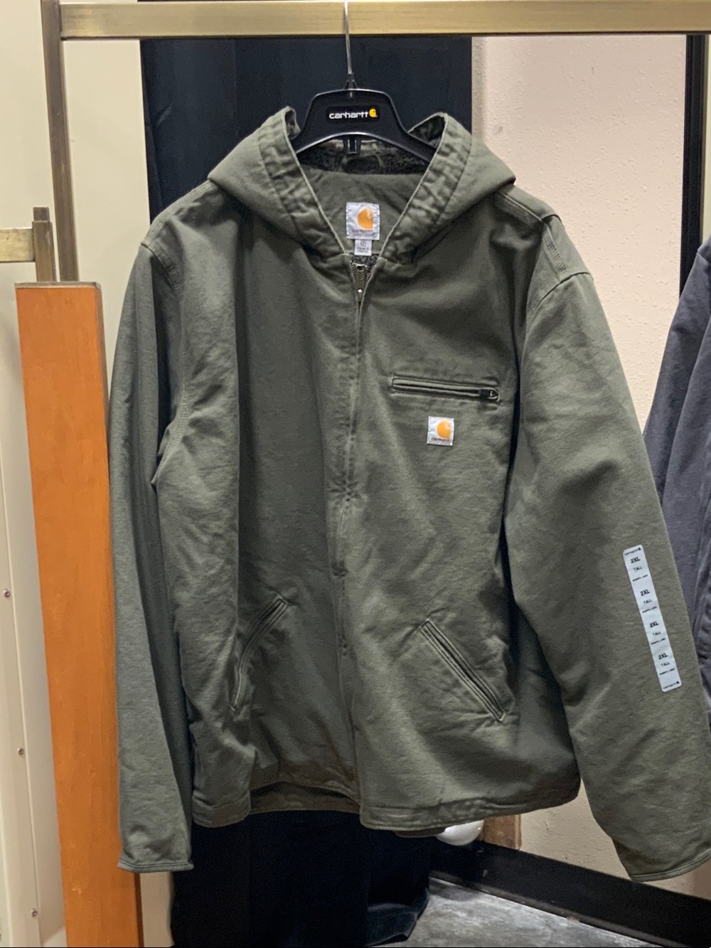 Carhartt Dark Olive Hooded Sherpa Lined Jacket